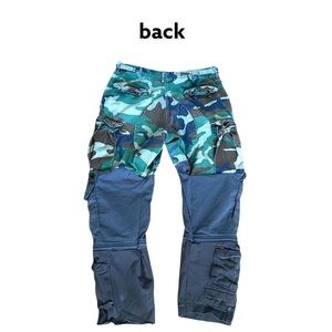 Original custom double cargo pants, made from cargo shorts